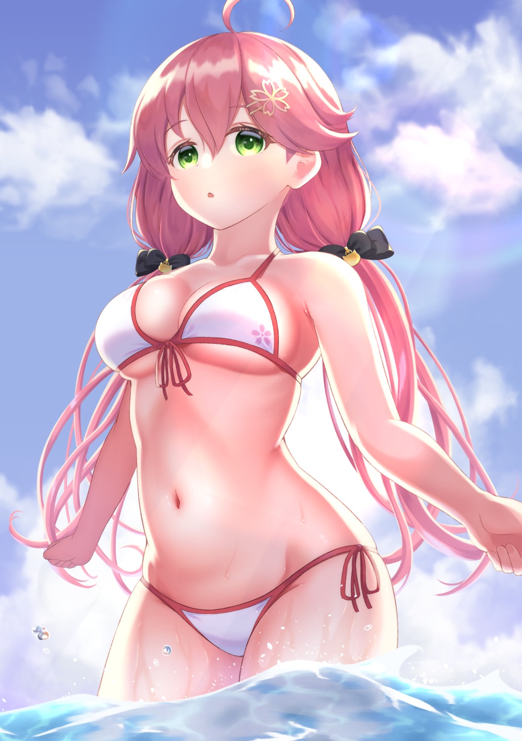 bikini hololive sakura_miko sonao swimsuits wet