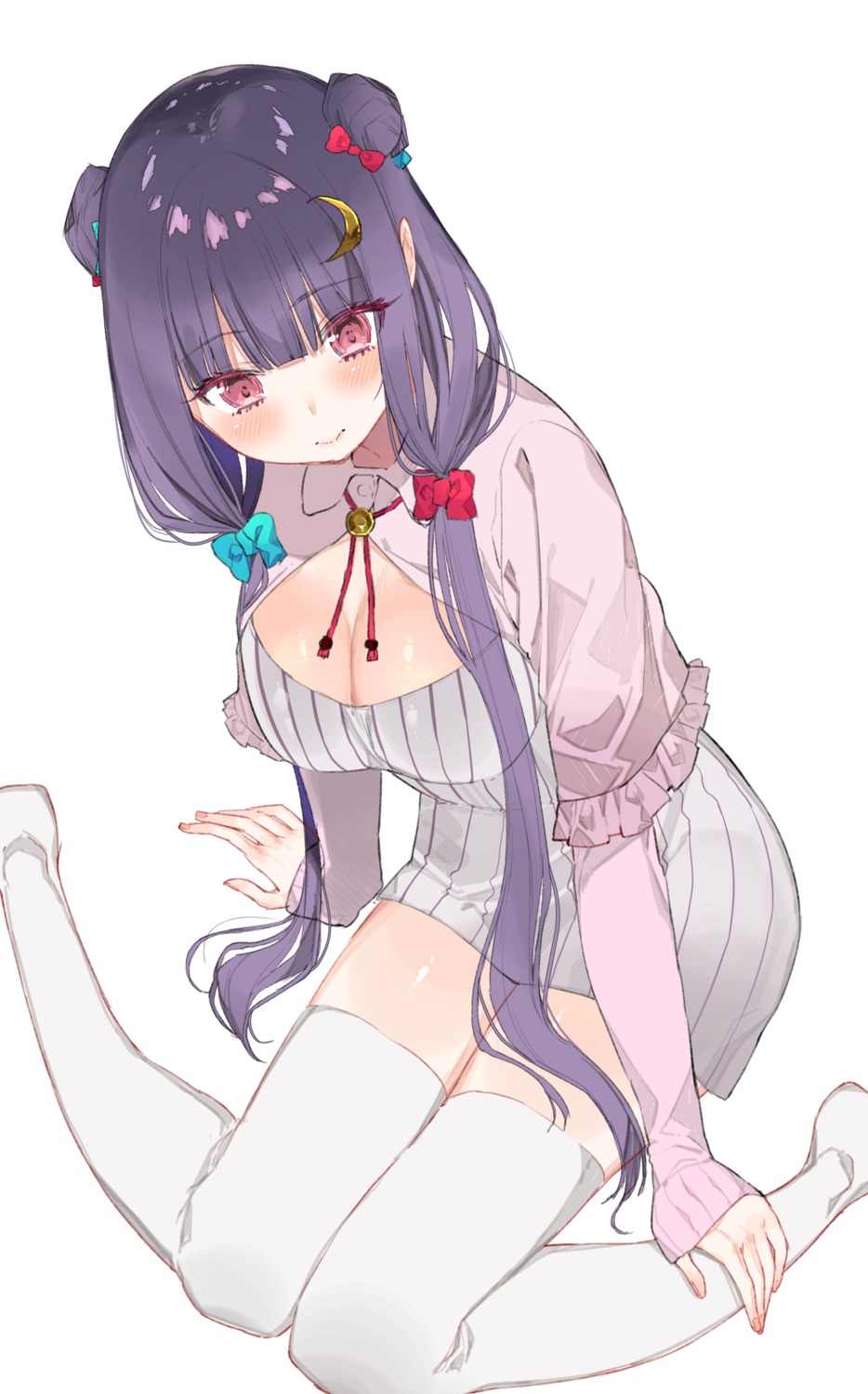 cleavage dress kayahara patchouli_knowledge thighhighs touhou