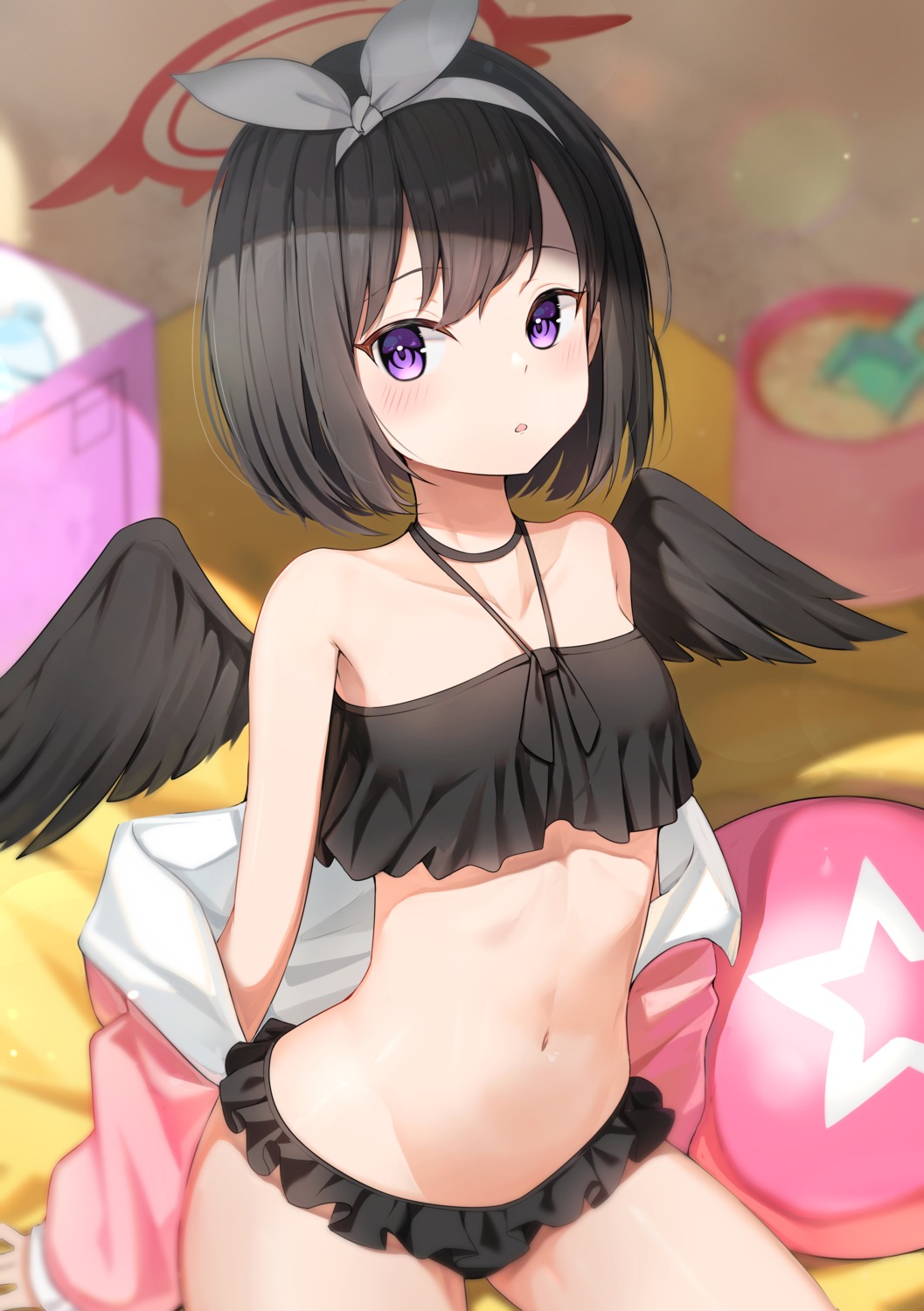 angel bikini blue_archive shizuyama_mashiro swimsuits three_twosix wings