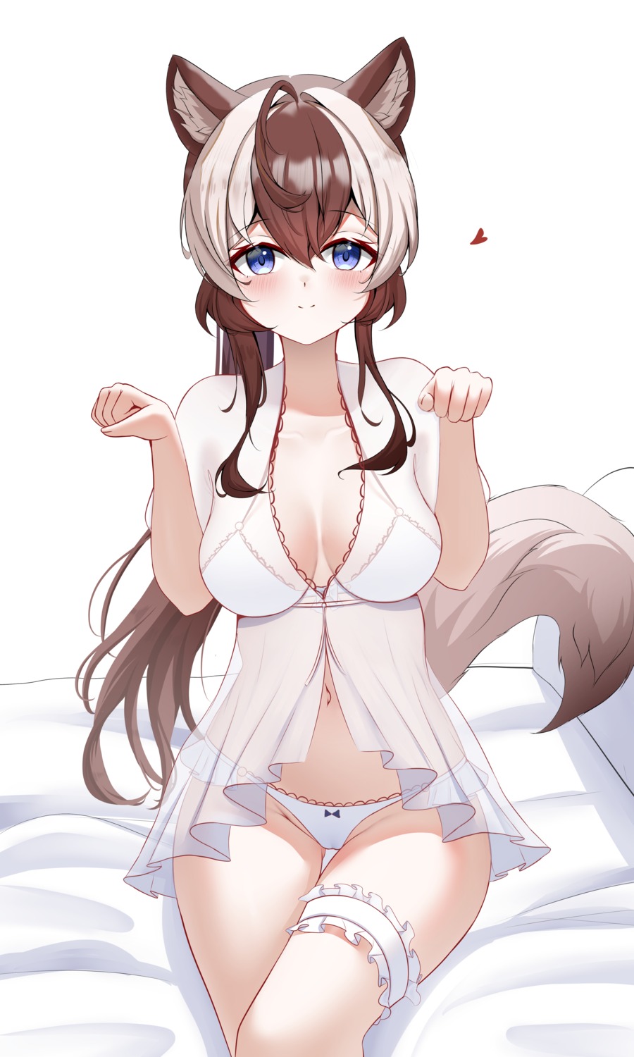 animal_ears bra cameltoe garter knosdeba lingerie pantsu see_through tail