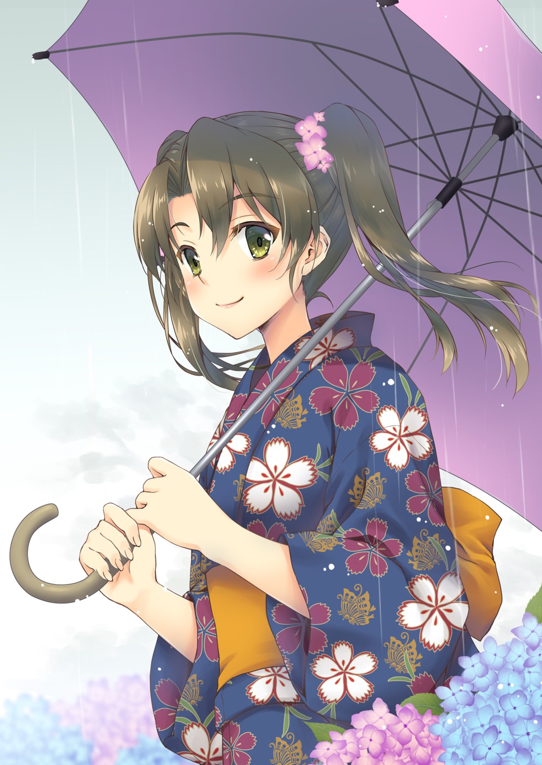 kantai_collection minakami_nagara umbrella yukata zuikaku_(kancolle)