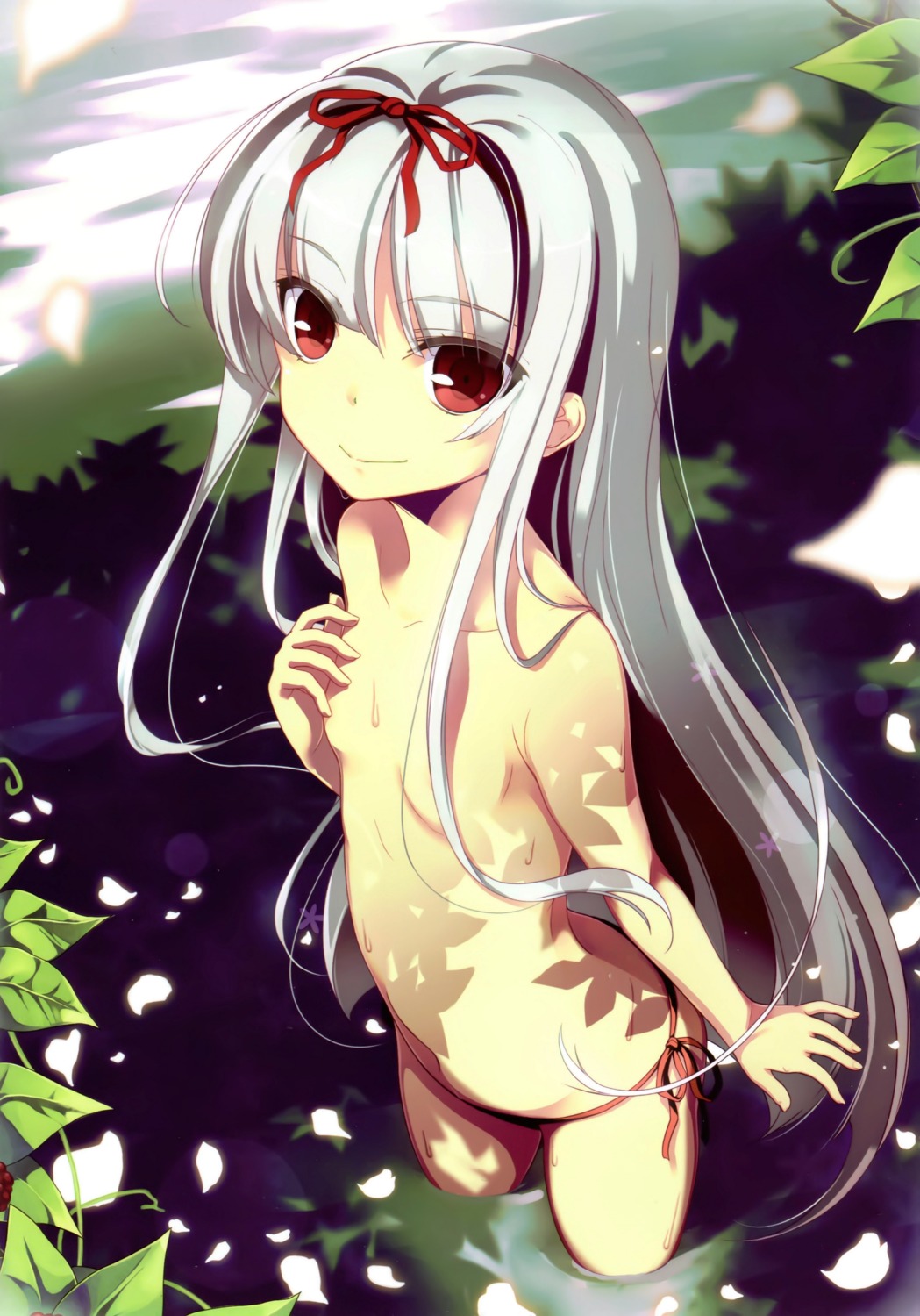 breast_hold loli osa pantsu string_panties topless wet