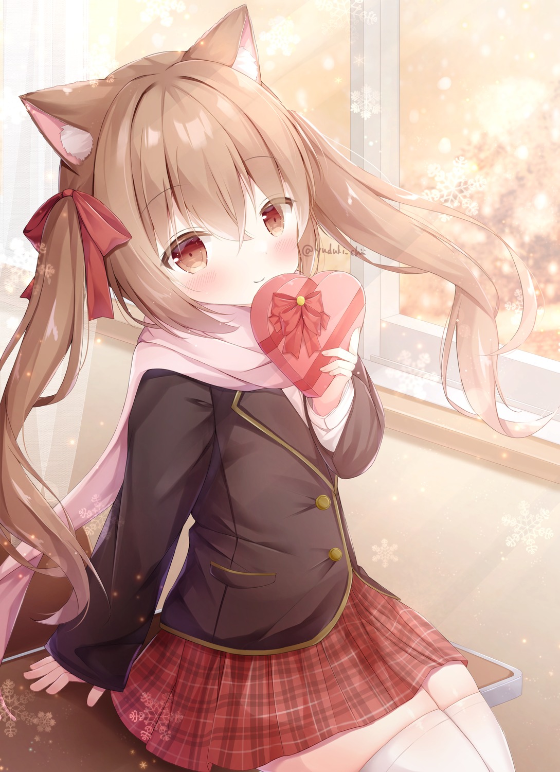 animal_ears nekomimi seifuku thighhighs valentine yuduki_chii