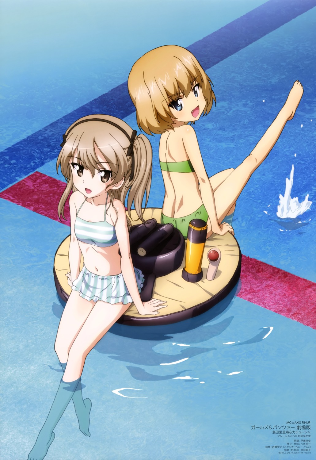 bikini girls_und_panzer itou_takeshi katyusha shimada_arisu swimsuits wet