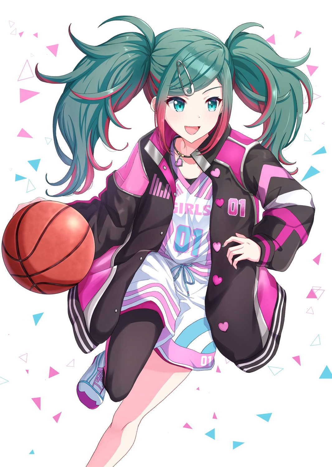 basketball bike_shorts hatsune_miku project_sekai tagme thighhighs vocaloid