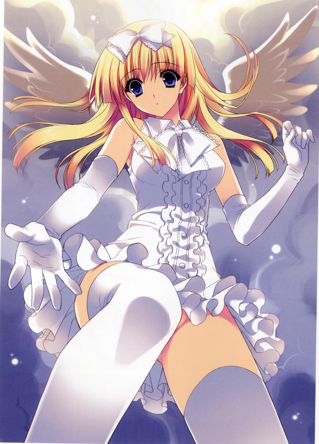 angel nopan suzuhira_hiro thighhighs wings