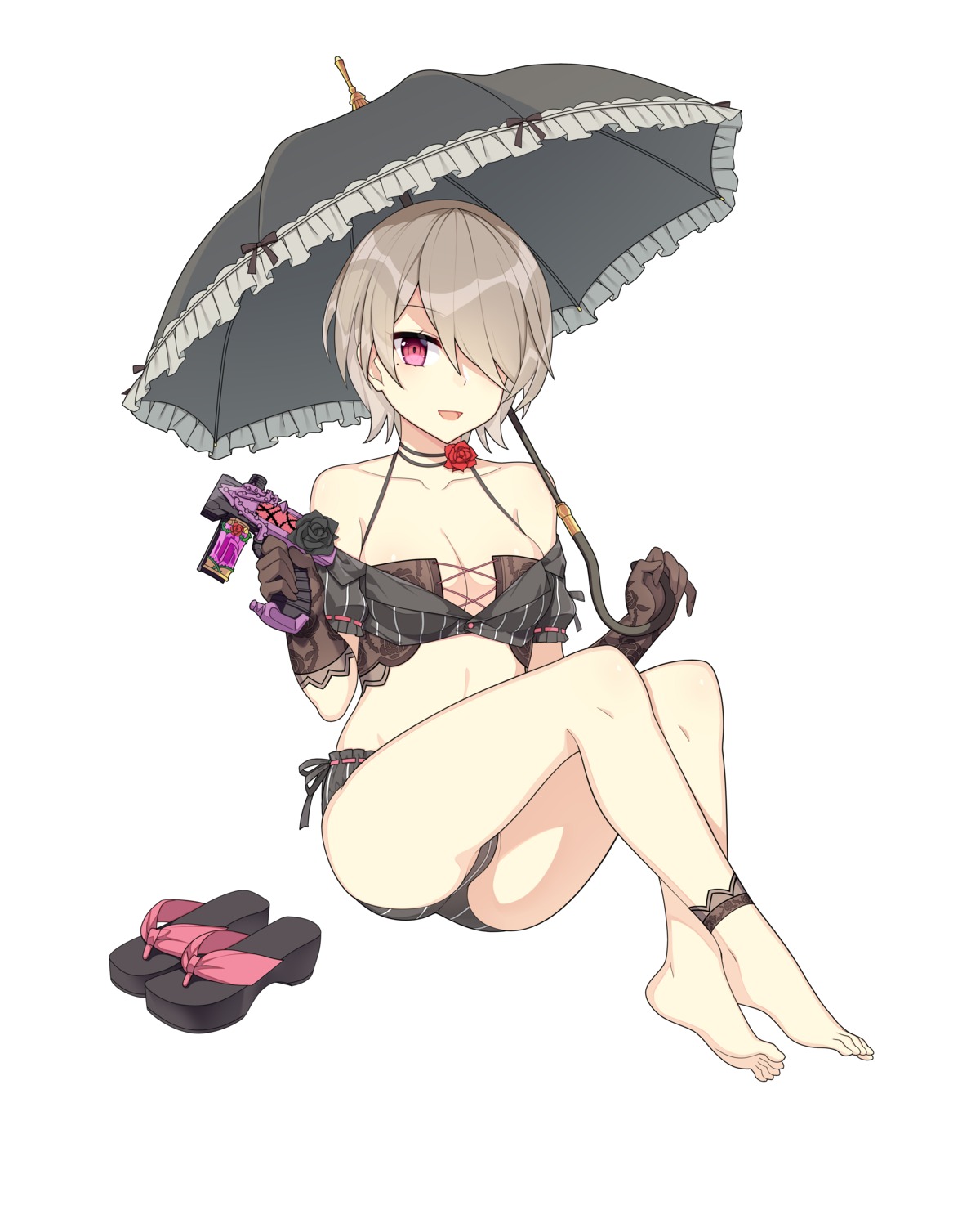 benghuai_xueyuan bikini feet gun honkai_impact jyt rita_rossweisse swimsuits umbrella