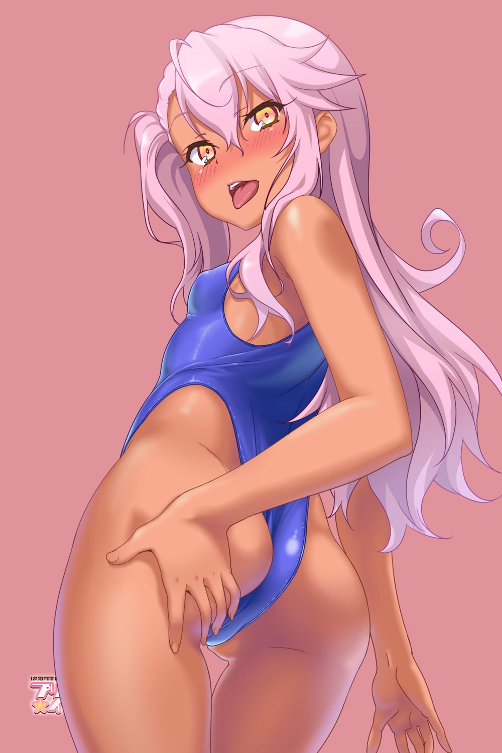 ass ass_grab cameltoe chloe_von_einzbern erect_nipples fate/kaleid_liner_prisma_illya fate/stay_night loli sasahara_yuuki swimsuits