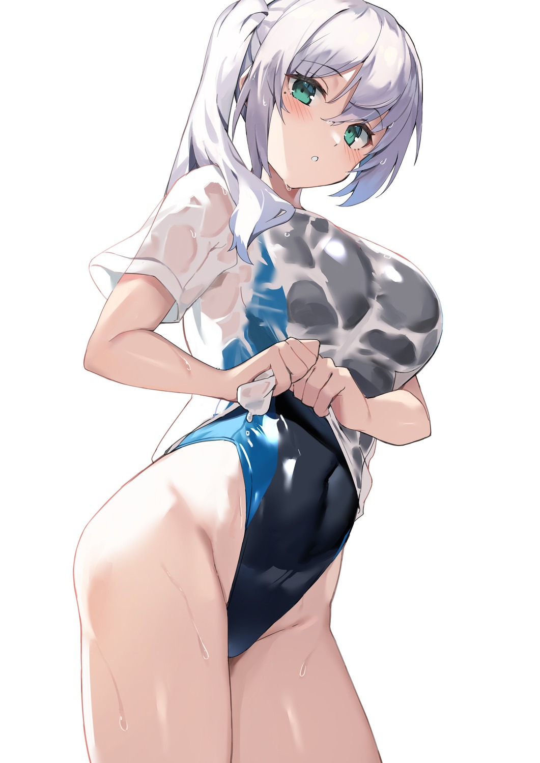 ryou_(ponpgo) see_through swimsuits wet_clothes