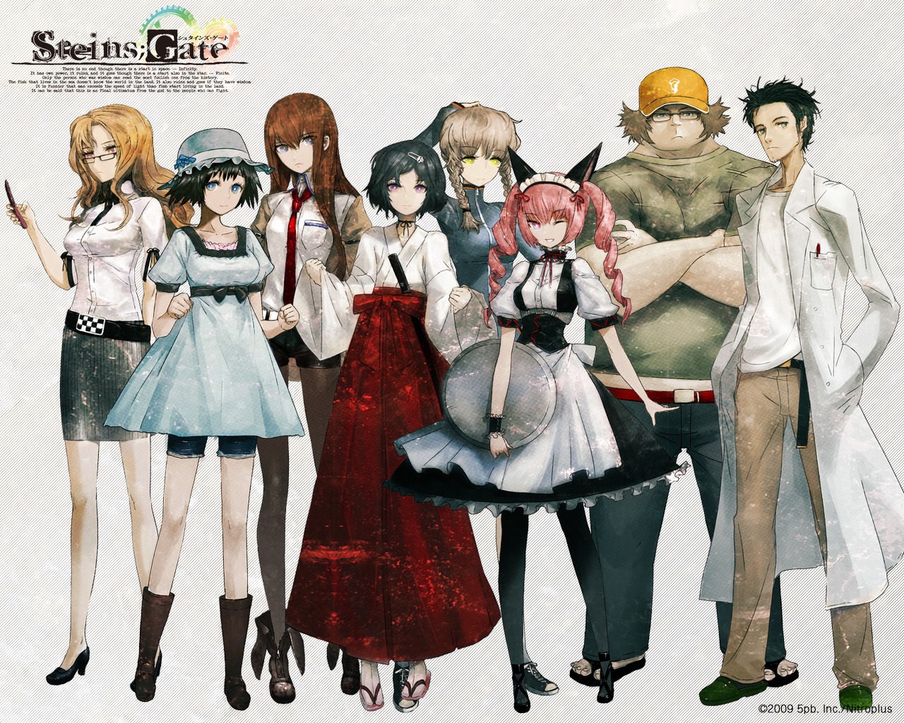 5pb. amane_suzuha faris_nyanyan hashida_itaru heels huke kiryu_moeka makise_kurisu megane nitroplus okabe_rintarou pantyhose shiina_mayuri steins;gate trap urushibara_luka wallpaper