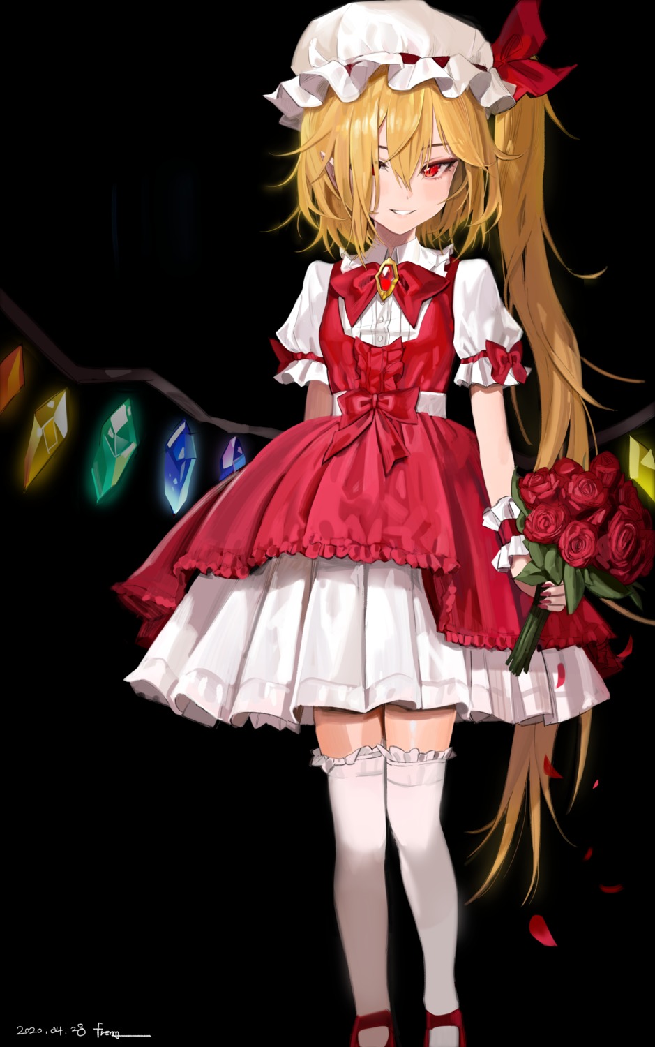 dress flandre_scarlet freng pointy_ears thighhighs touhou wings