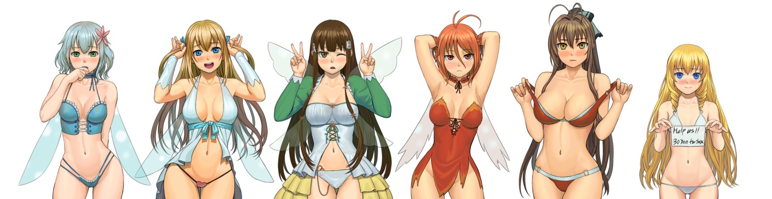 amagi_brilliant_park bikini bra cleavage dress kobori lasterk latifah_fleuranza loli muse_(amagi_brillant_park) no_bra nopan pantsu salama sento_isuzu swimsuits sylphy vibrator wings