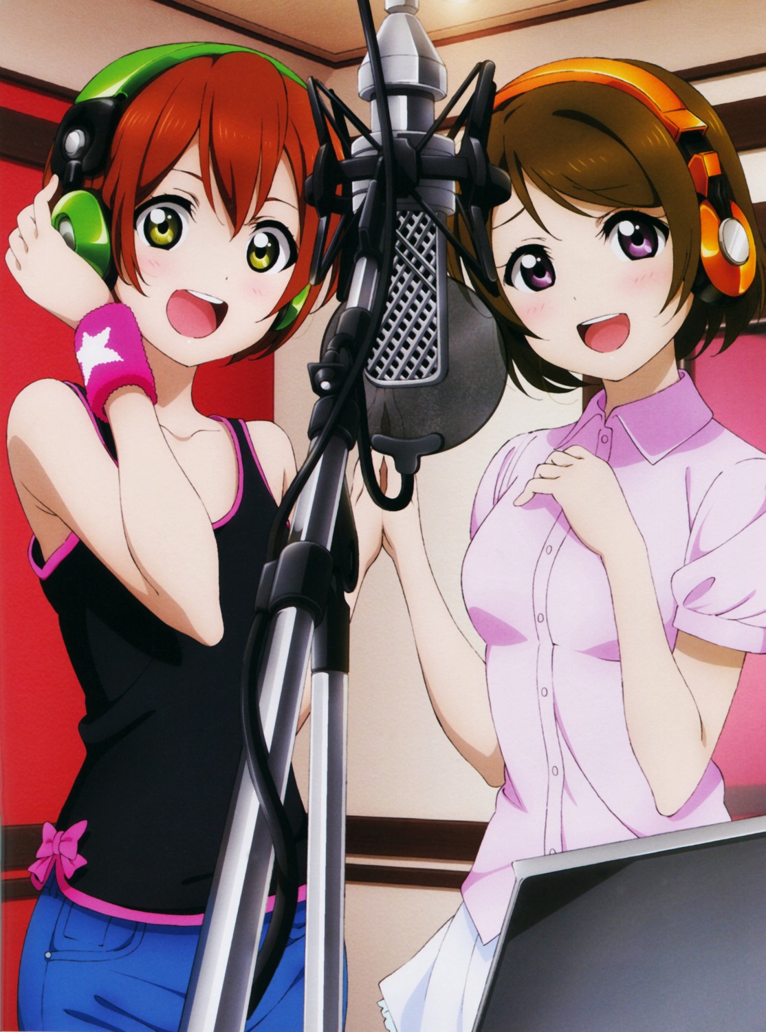 headphones hoshizora_rin koizumi_hanayo love_live!