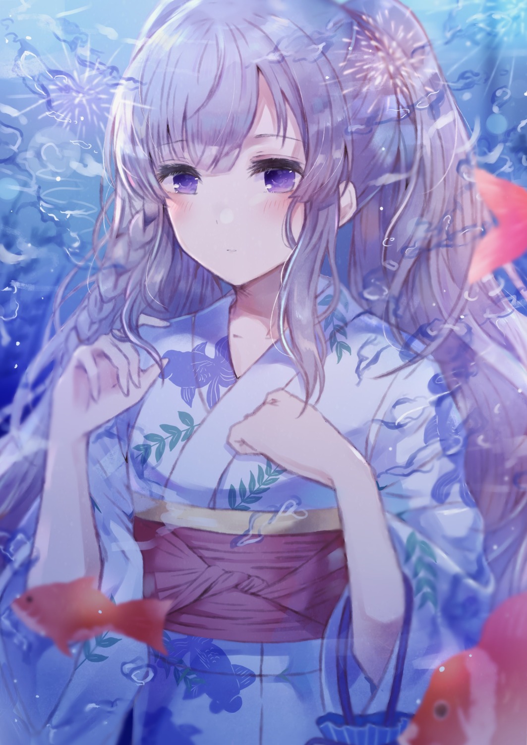 namamake the_idolm@ster the_idolm@ster_shiny_colors yukata yuukoku_kiriko