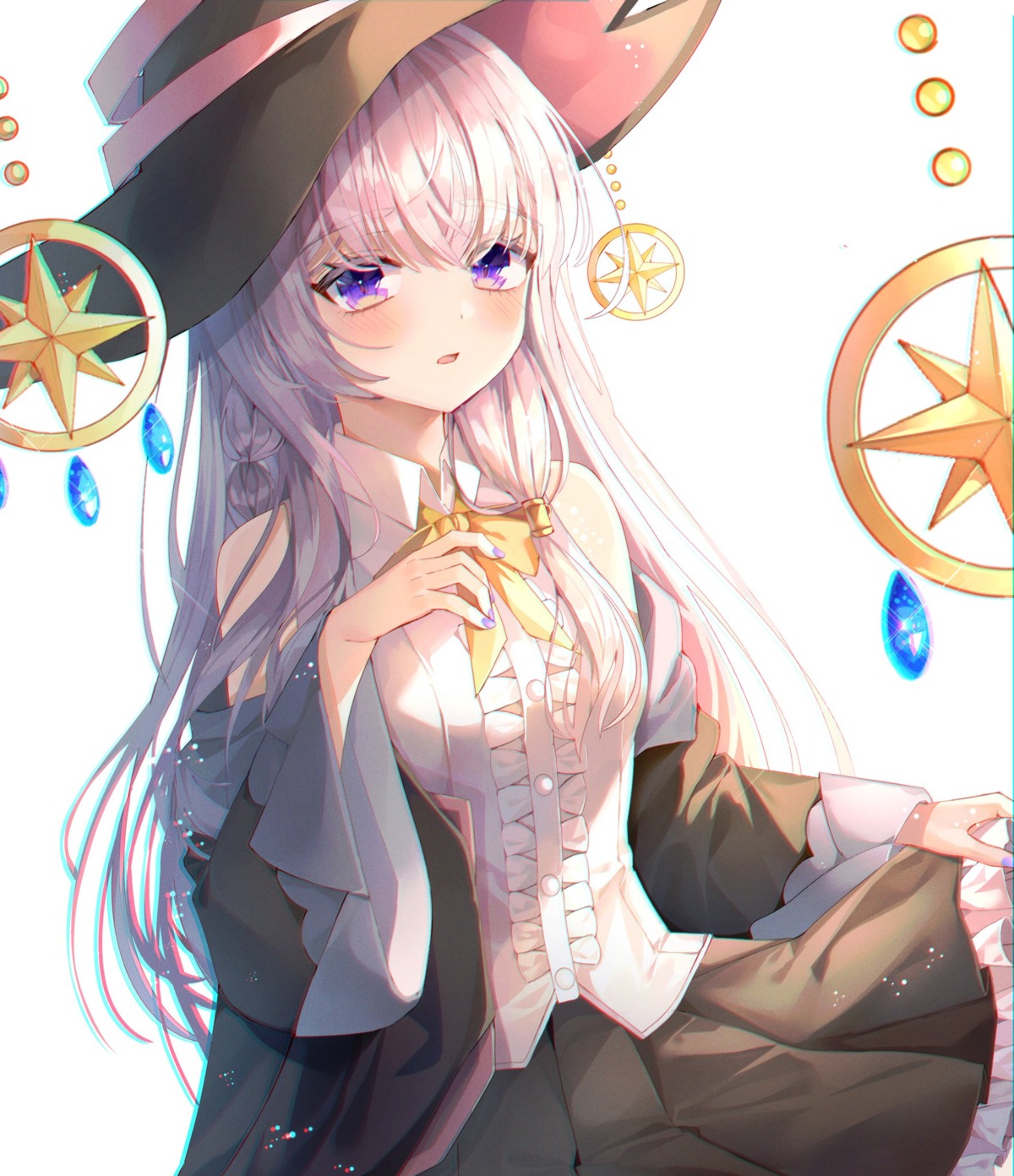 elaina_(majo_no_tabitabi) majo_no_tabitabi minttchocok skirt_lift witch