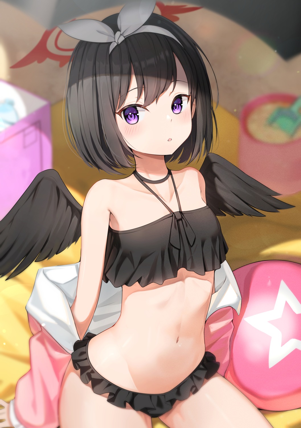 angel bikini blue_archive shizuyama_mashiro swimsuits three_twosix wings