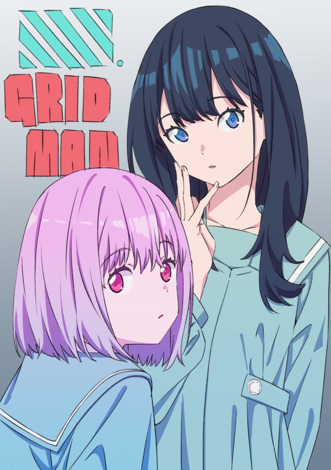 saitou_kengo seifuku shinjou_akane ssss.gridman takarada_rikka