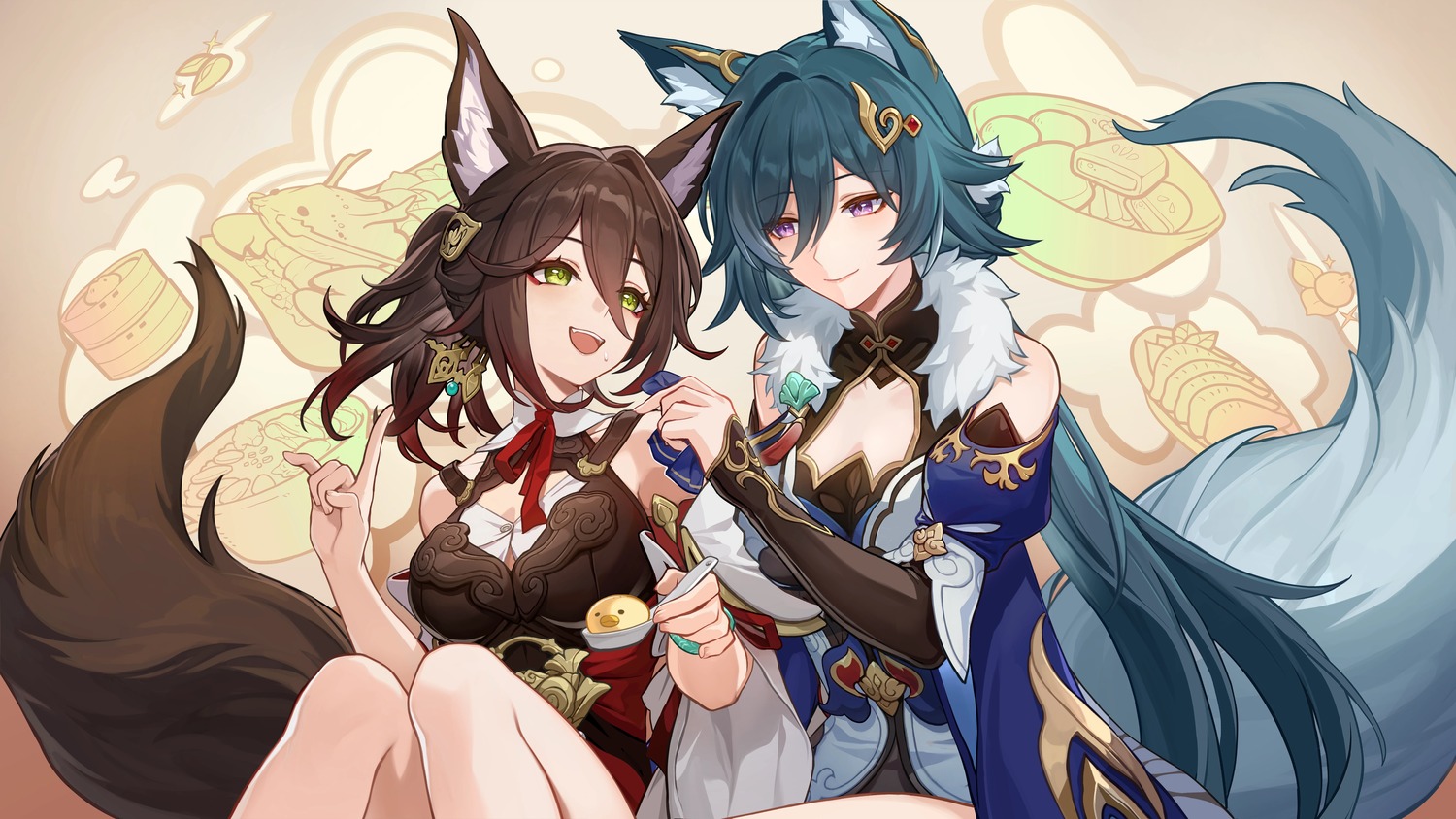 animal_ears honkai:_star_rail tagme tail tingyun yukong yuri