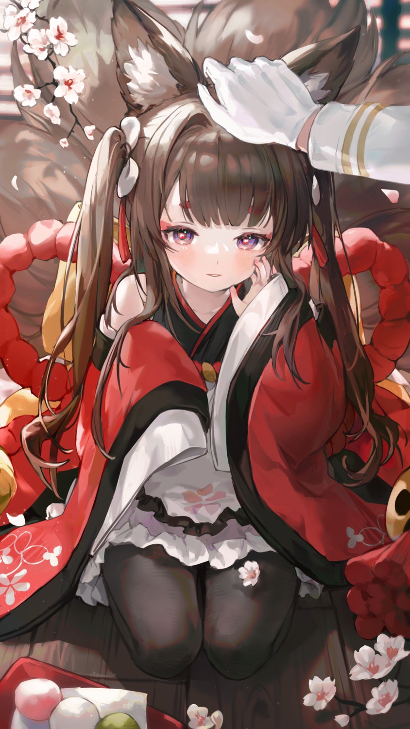 amagi-chan_(azur_lane) amagi_(azur_lane) animal_ears azur_lane bibimbub japanese_clothes kitsune pantyhose tail