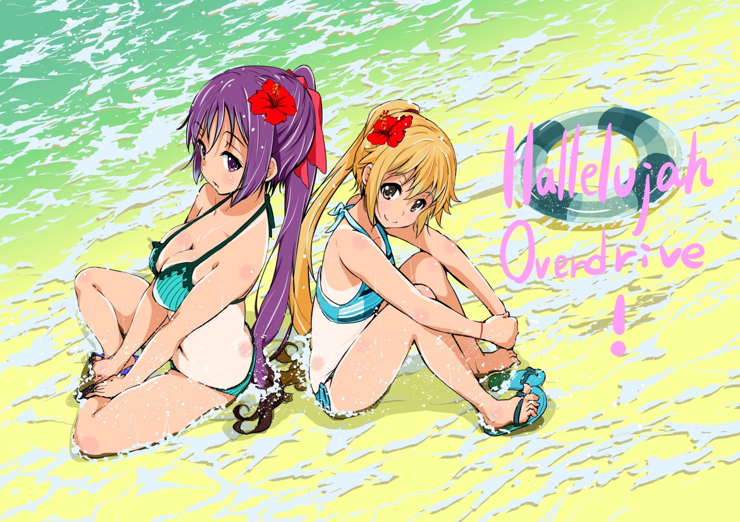 bikini cleavage hallelujah_overdrive! swimsuits takata_koutarou tan_lines wet