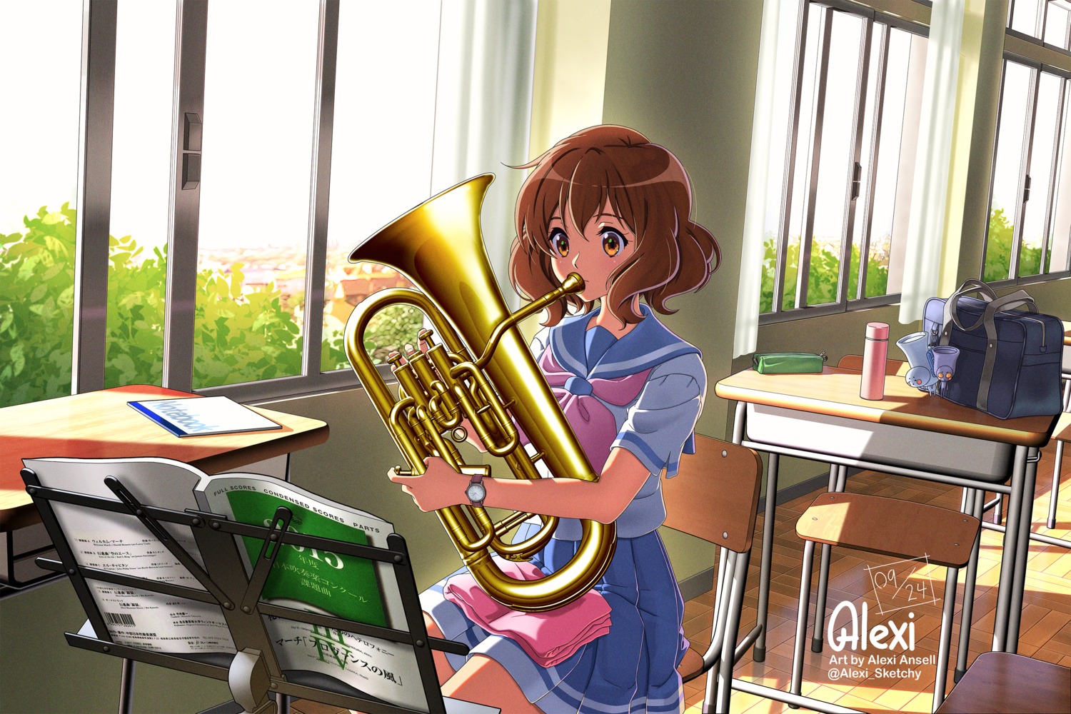 alexi_ansell hibike!_euphonium oumae_kumiko seifuku