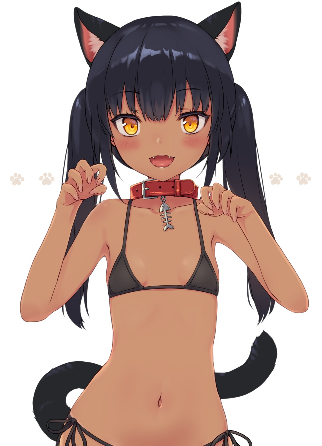 animal_ears bikini komiya_nigi nekomimi swimsuits tail