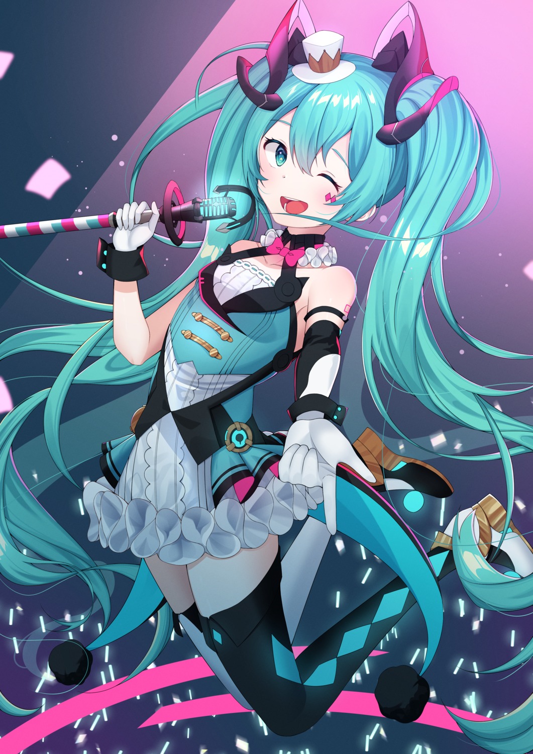 hatsune_miku magical_mirai rufe_0v0 tattoo thighhighs vocaloid