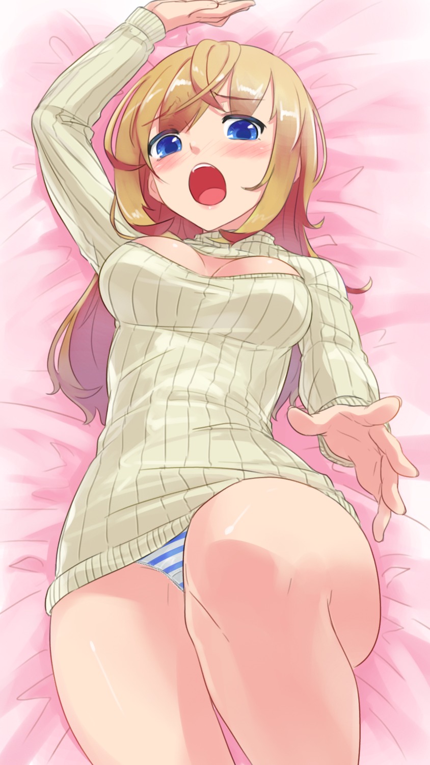 cleavage pantsu shimapan sweater wet_elephant