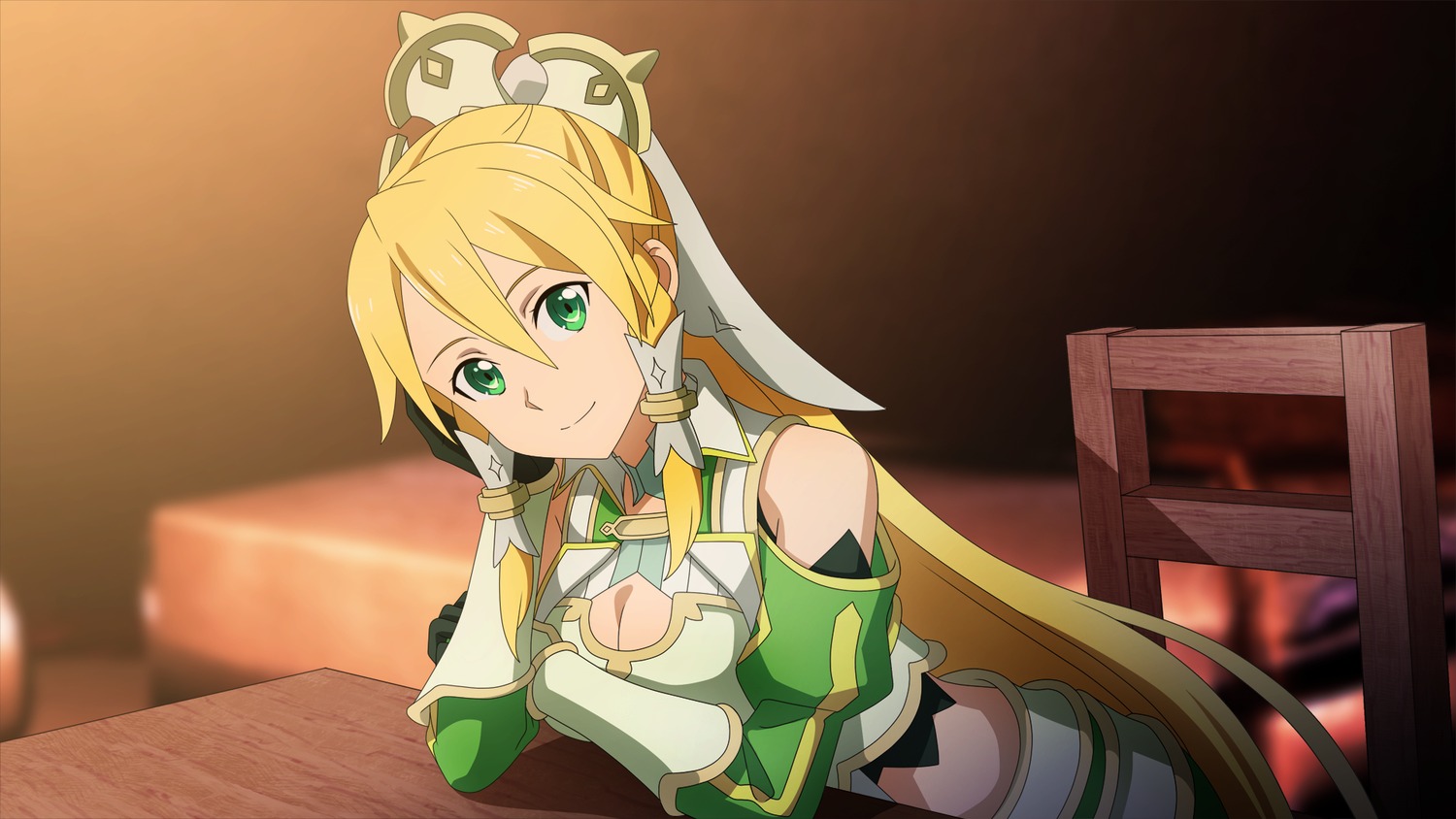 armor cleavage game_cg leafa sword_art_online sword_art_online_last_recollection tagme