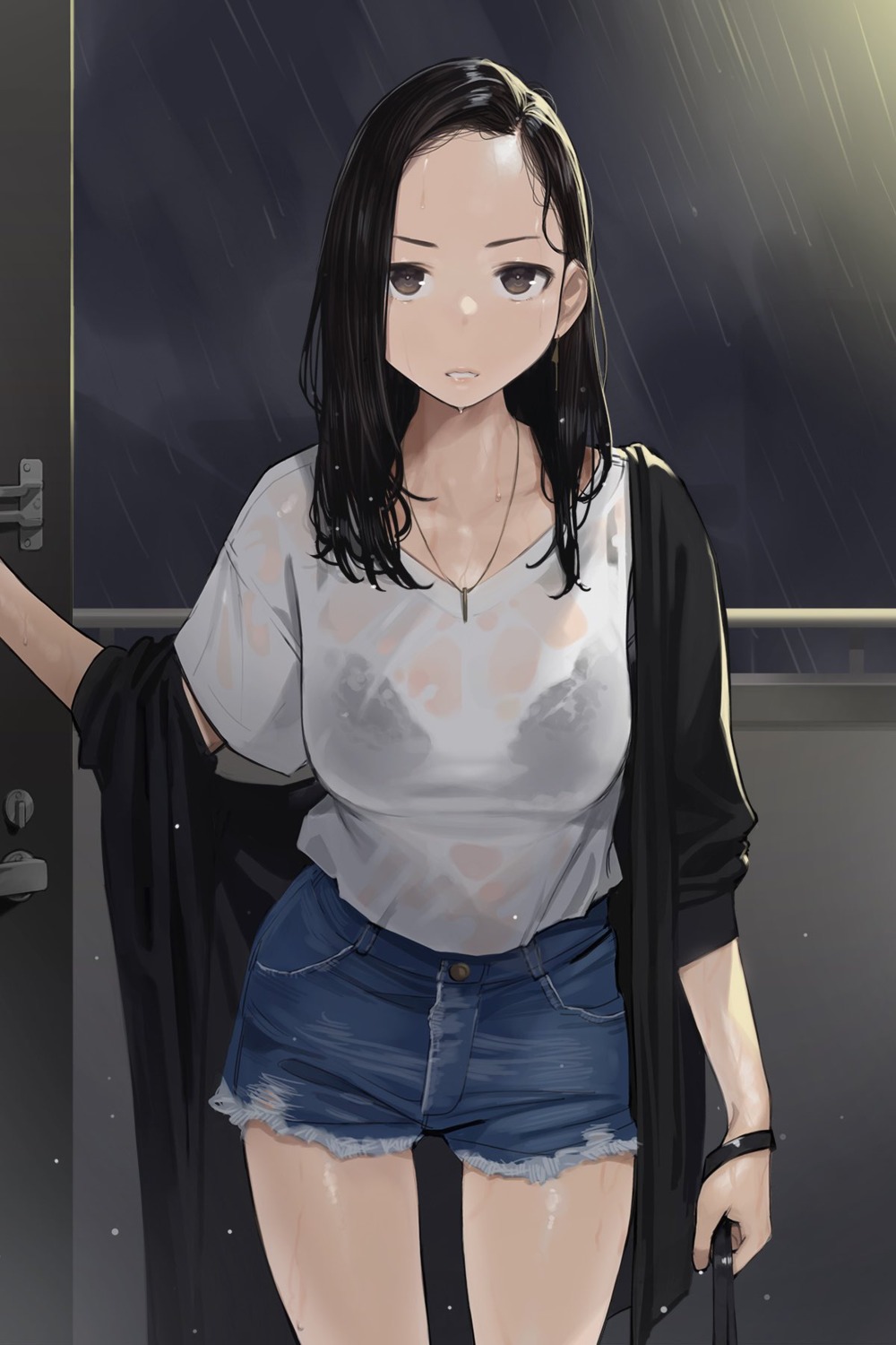 bra ganbare_douki-chan see_through torn_clothes wet wet_clothes yom