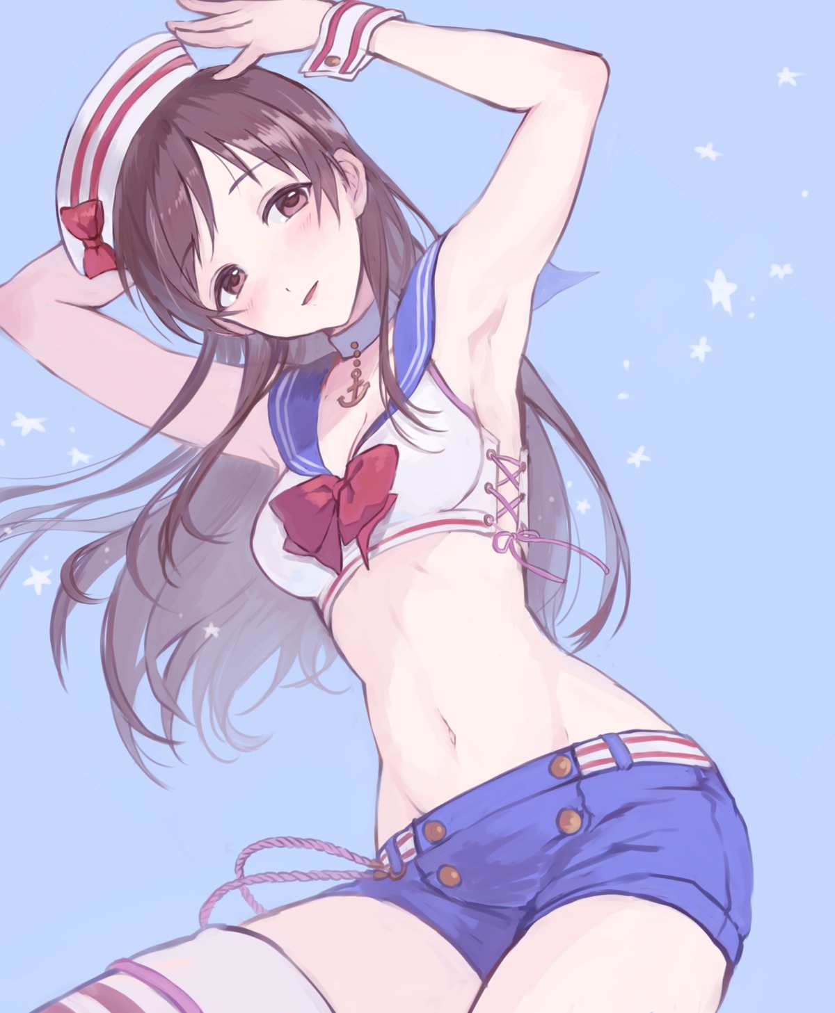 bikini_top cleavage nitta_minami swimsuits tamaext the_idolm@ster the_idolm@ster_cinderella_girls thighhighs