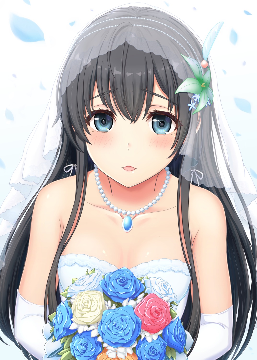 cleavage dress inanaki_shiki no_bra wedding_dress yahari_ore_no_seishun_lovecome_wa_machigatteiru. yukinoshita_yukino