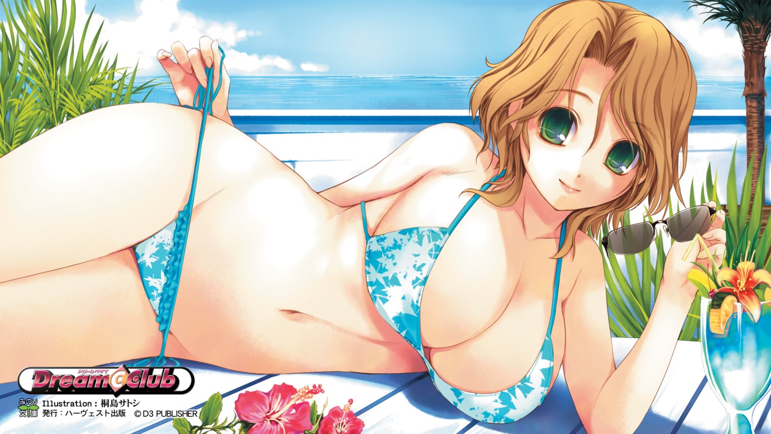 bikini cleavage dream_c_club futaba_riho kirishima_satoshi swimsuits wallpaper