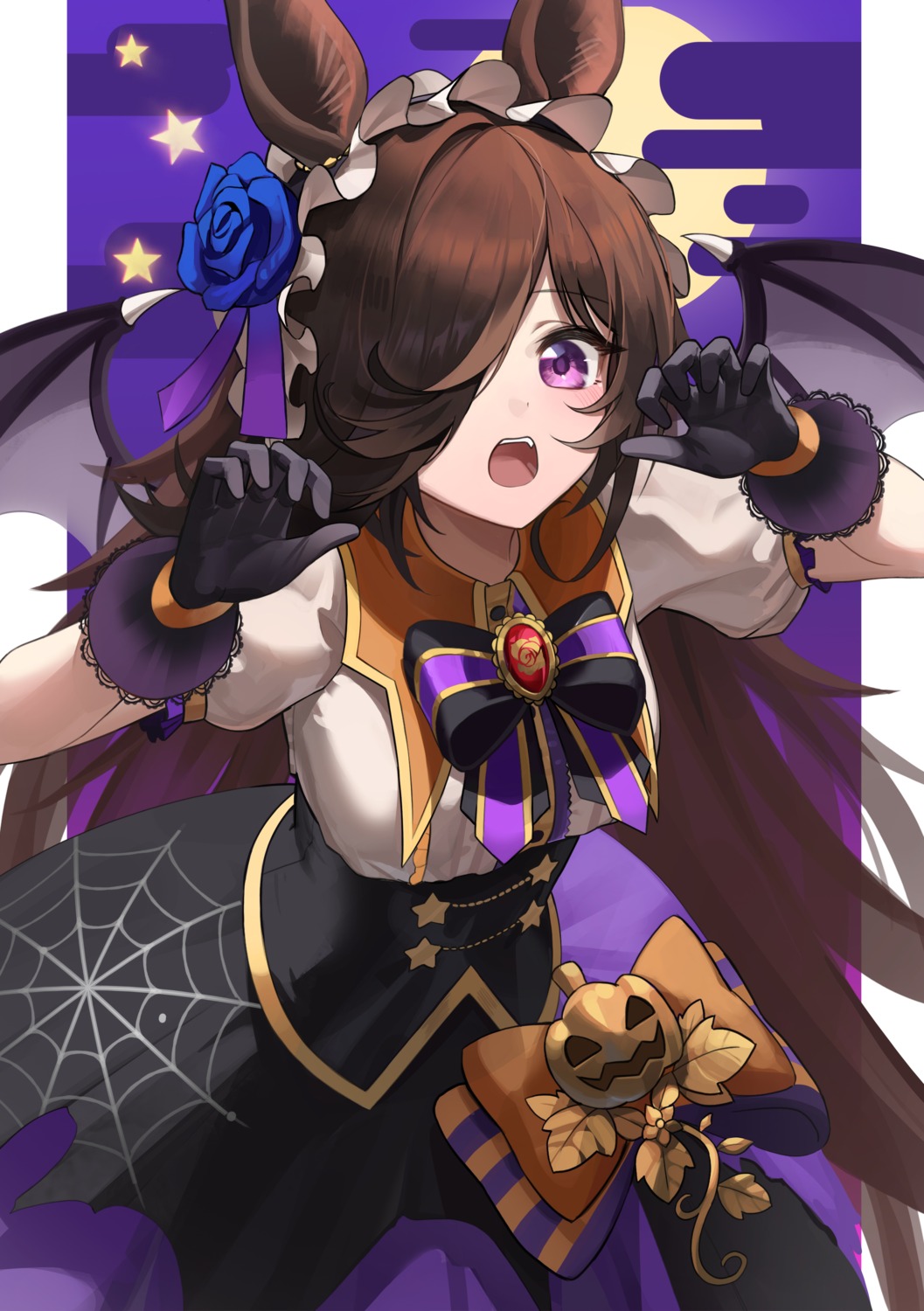 animal_ears halloween jsih rice_shower_(umamusume) torn_clothes uma_musume_pretty_derby wings