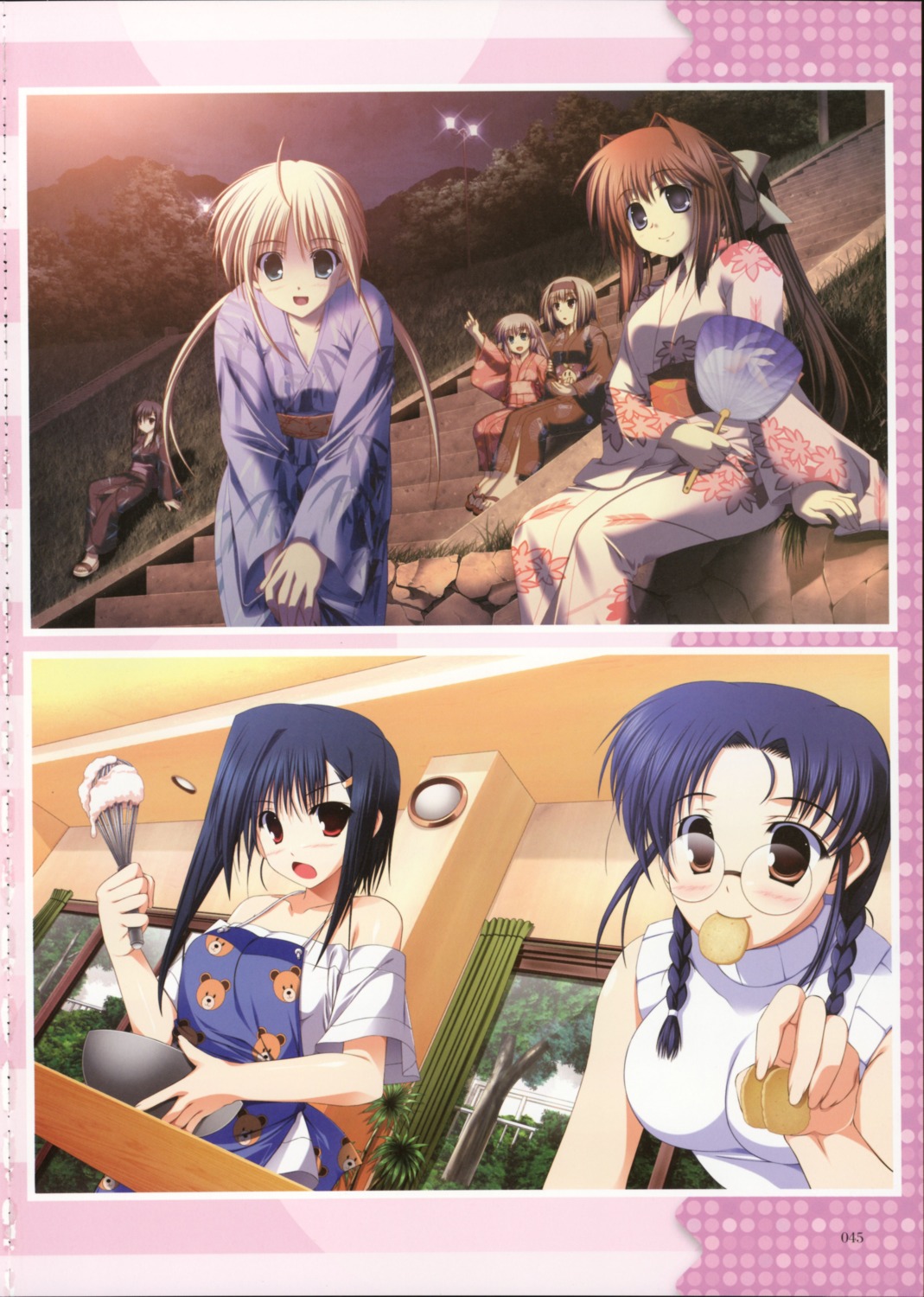 haruno_yume izumi_rikka megane primitive_link ricopheria_duende sione tierra_moreni yukata