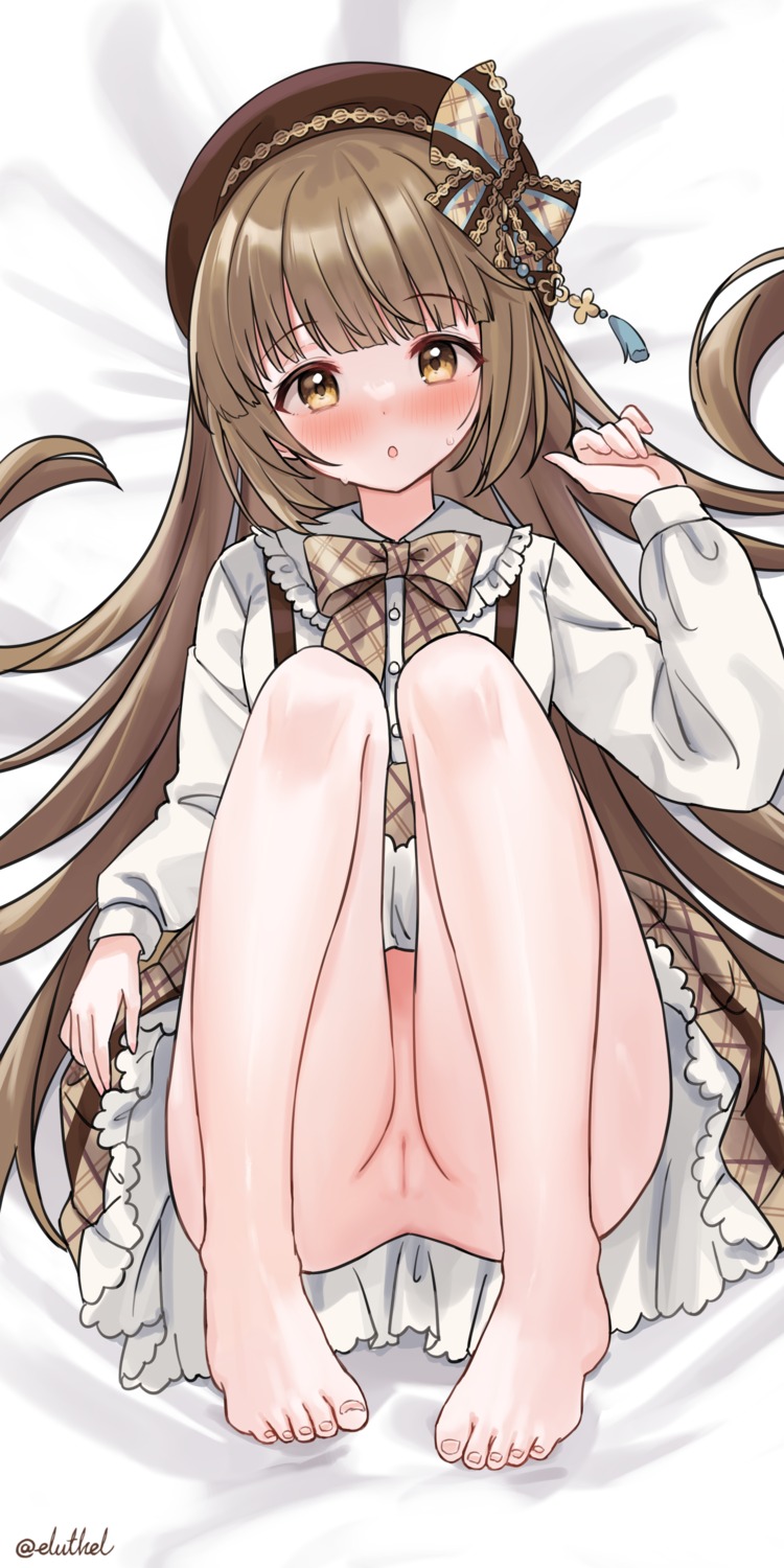 eluthel feet loli nopan pussy skirt_lift the_idolm@ster the_idolm@ster_cinderella_girls uncensored yorita_yoshino