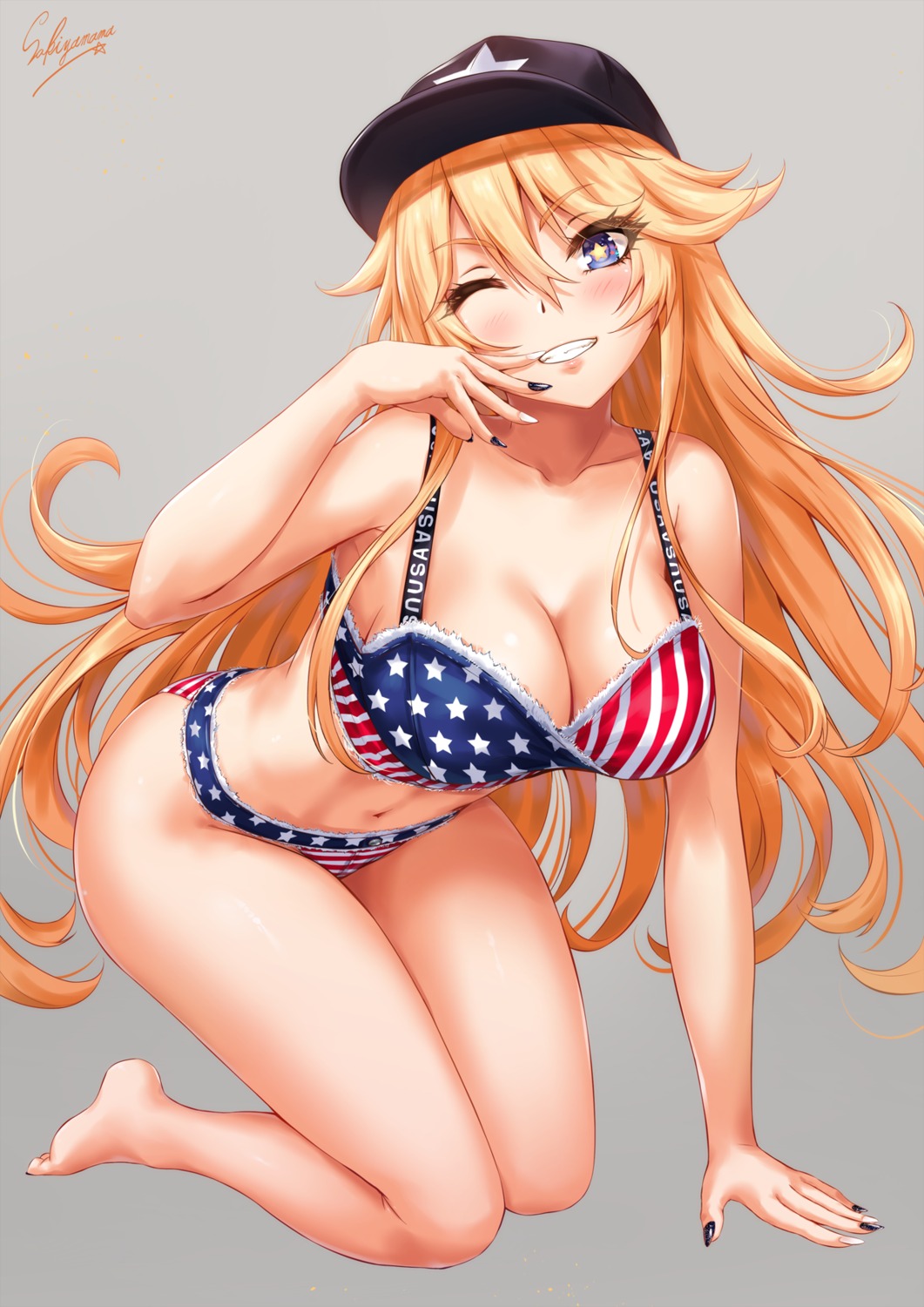 bra iowa_(kancolle) kantai_collection pantsu sakiyamama