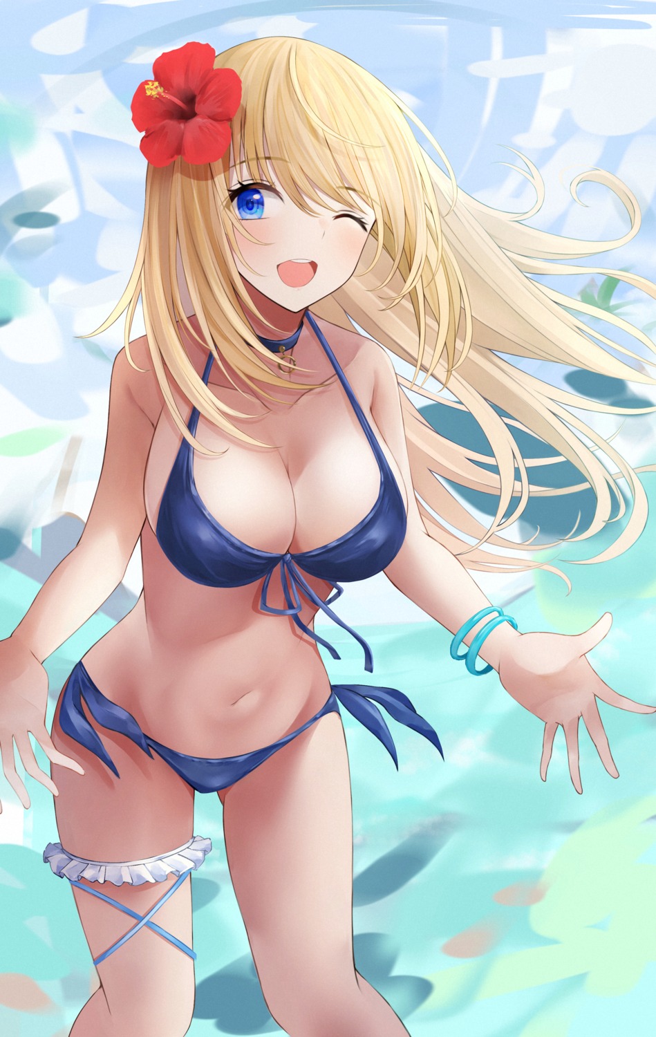 bikini cleavage garter karuizawa_kei suku_uemon swimsuits youkoso_jitsuryoku_shijou_shugi_no_kyoushitsu_e