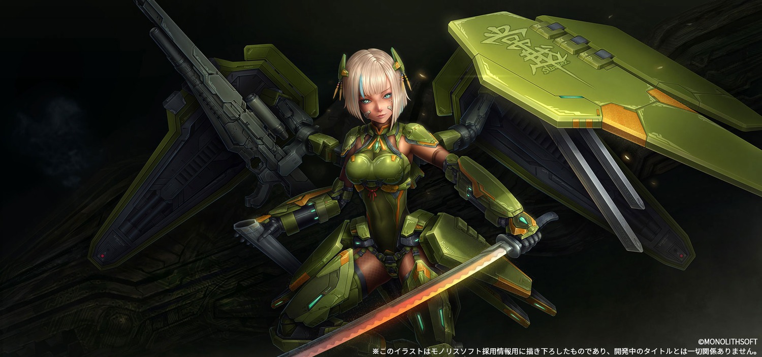 armor bodysuit mecha_musume monolith_soft nintendo swimsuits sword todoh wings