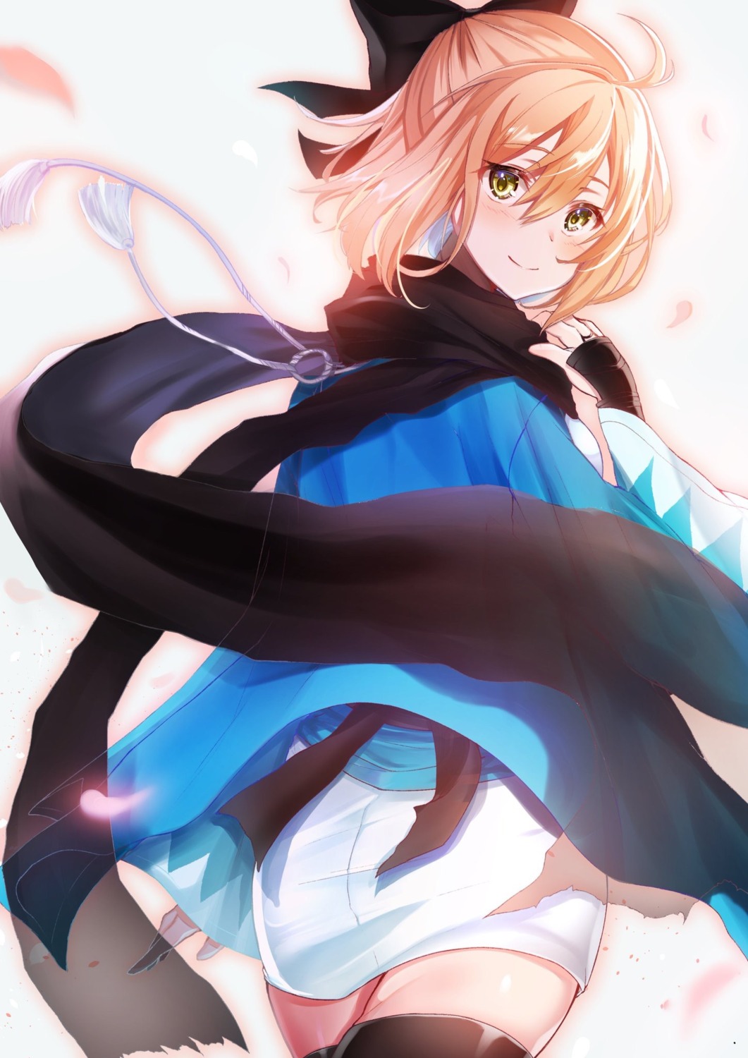 fate/grand_order felnemo japanese_clothes okita_souji_(fate) thighhighs