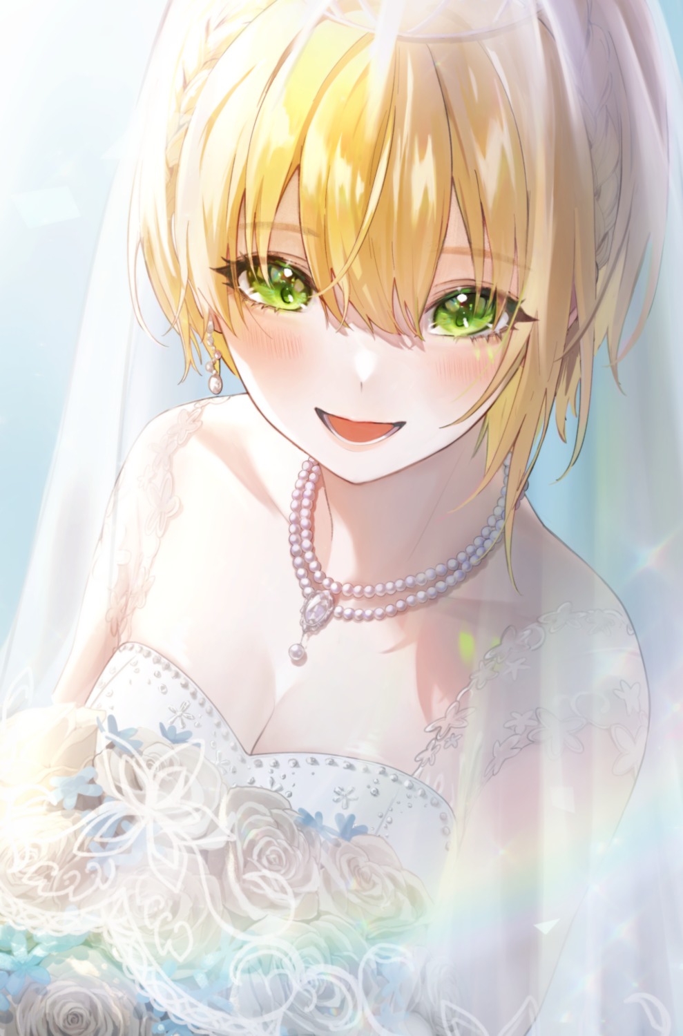 cleavage dress magako miyamoto_frederica see_through the_idolm@ster the_idolm@ster_cinderella_girls wedding_dress