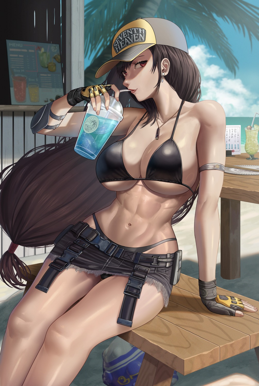 bikini final_fantasy final_fantasy_vii silvertsuki1 swimsuits thong tifa_lockhart