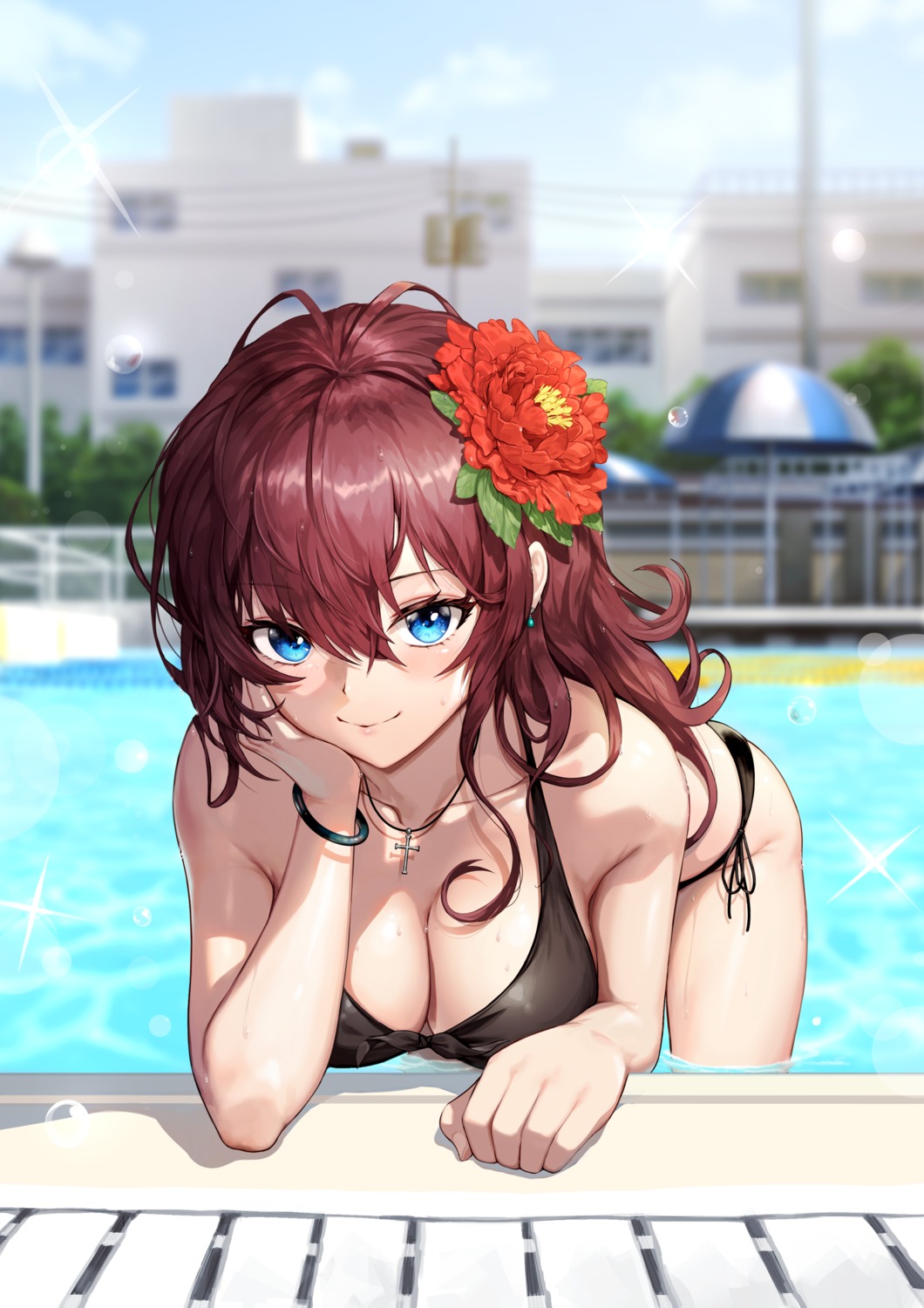 bikini cleavage greem_bang ichinose_shiki swimsuits the_idolm@ster the_idolm@ster_cinderella_girls wet