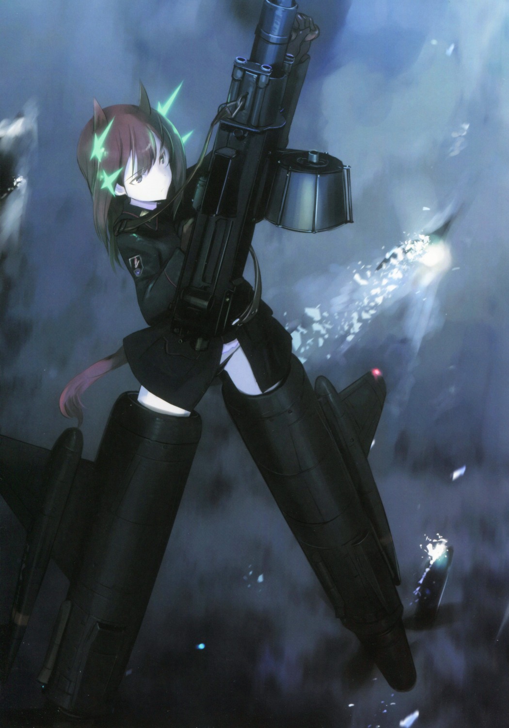 animal_ears gun helmina_lent pantsu shimada_humikane strike_witches tail uniform