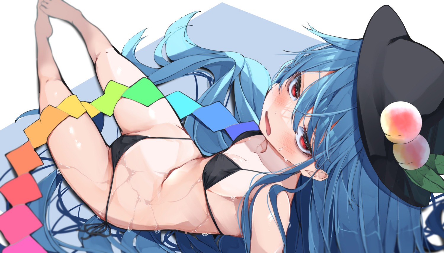 bikini hinanawi_tenshi swimsuits touhou tsune_(tune)