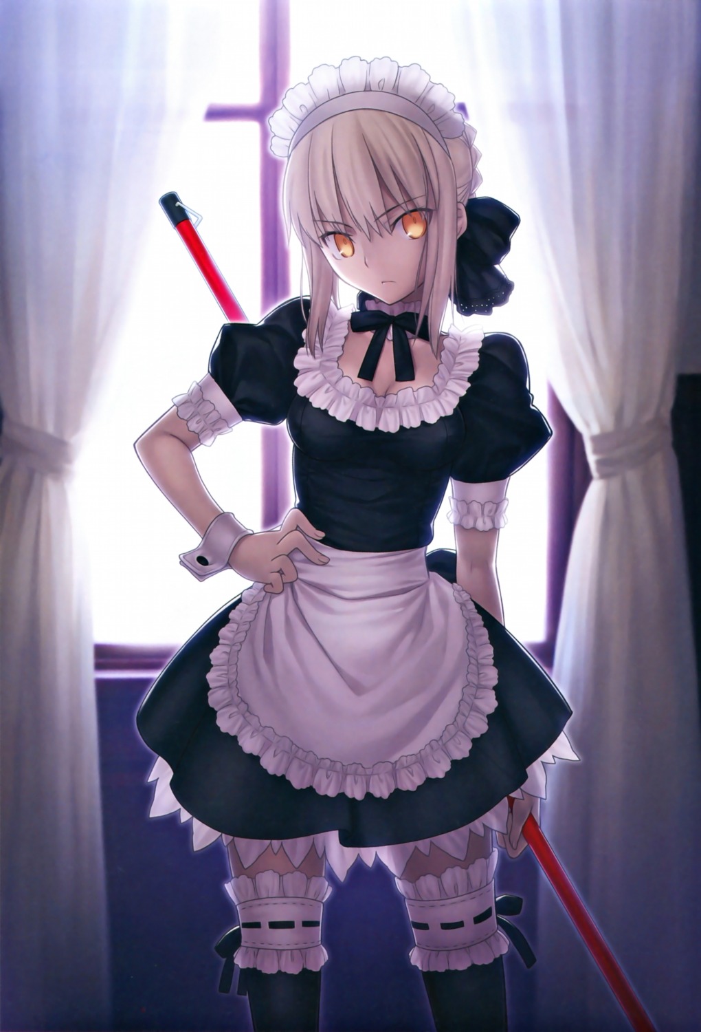 fate/stay_night garter maid saber saber_alter takeuchi_takashi thighhighs type-moon