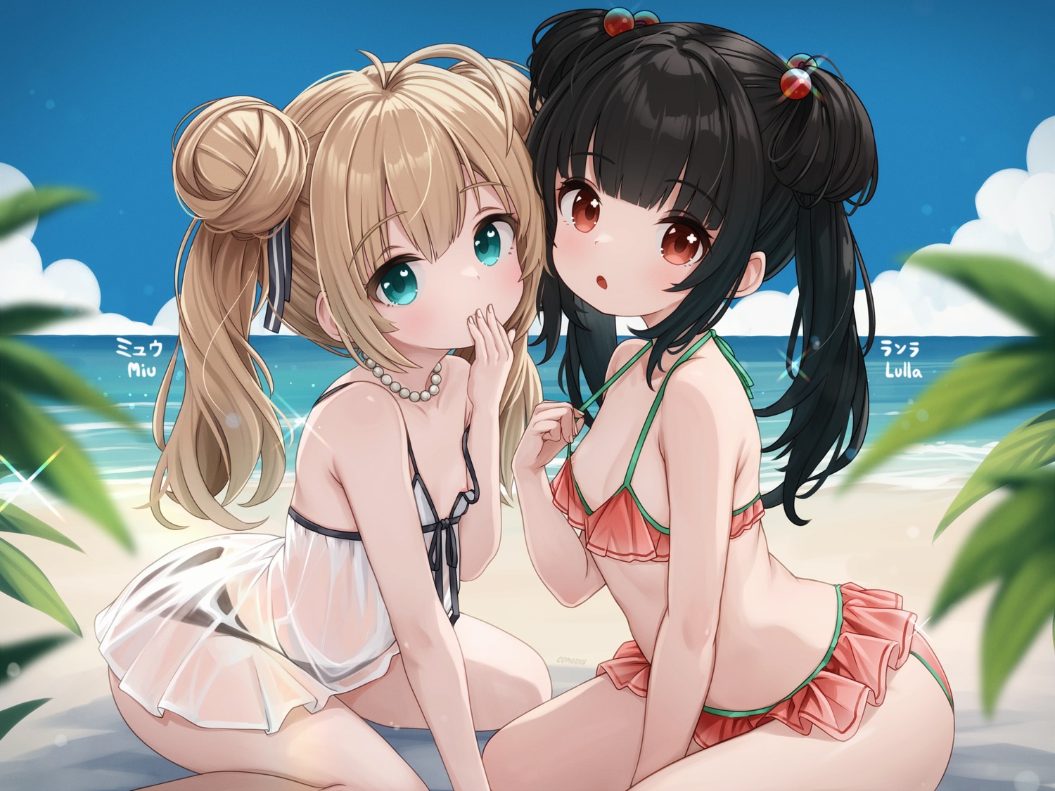 areola artist_revision bikini comodomodo loli see_through swimsuits undressing