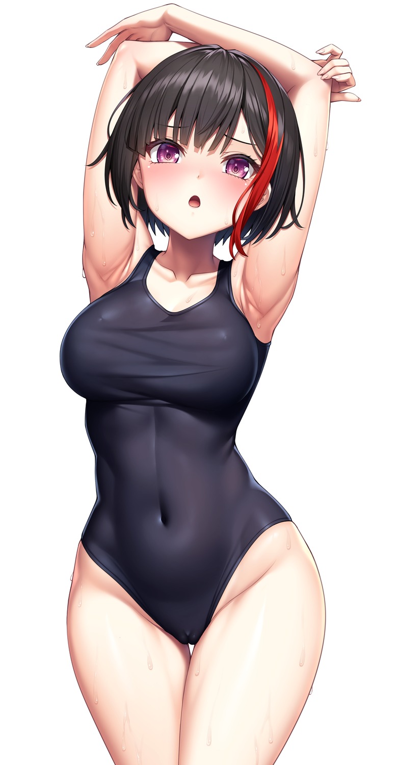 bang_dream! cameltoe lambda_(artist) mitake_ran swimsuits wet