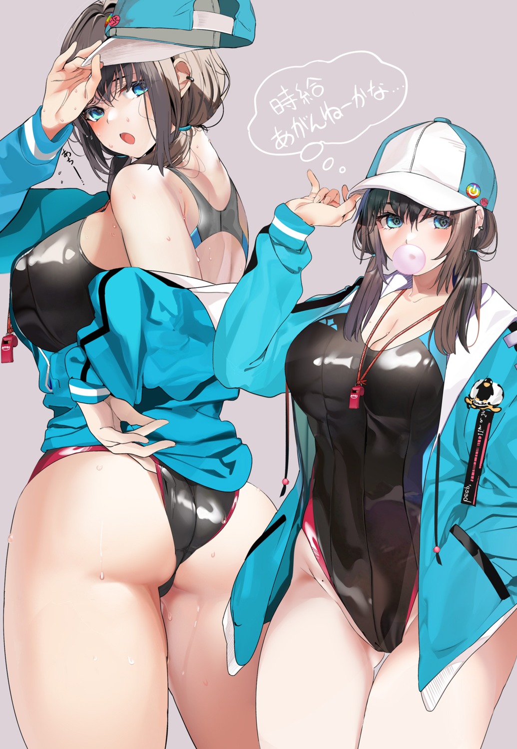 ass cleavage gym_uniform marushin swimsuits