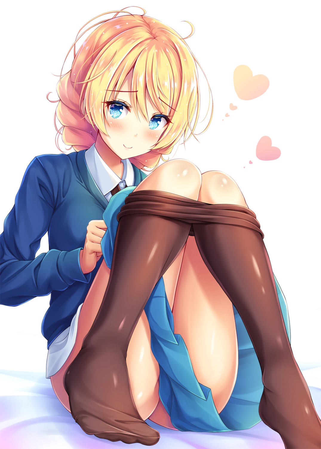 akashio darjeeling feet girls_und_panzer pantyhose seifuku sweater undressing